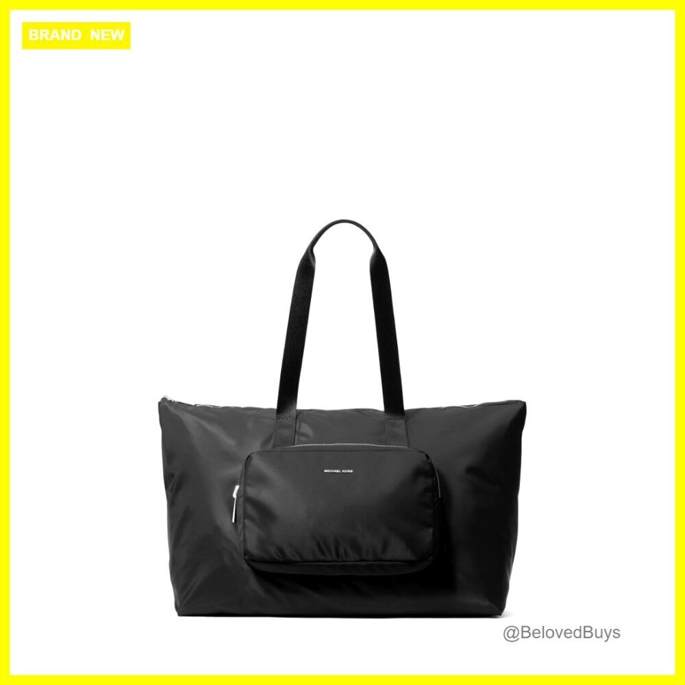 Large Reversible Packable Tote Bag with Zipper and Shoulder Handles